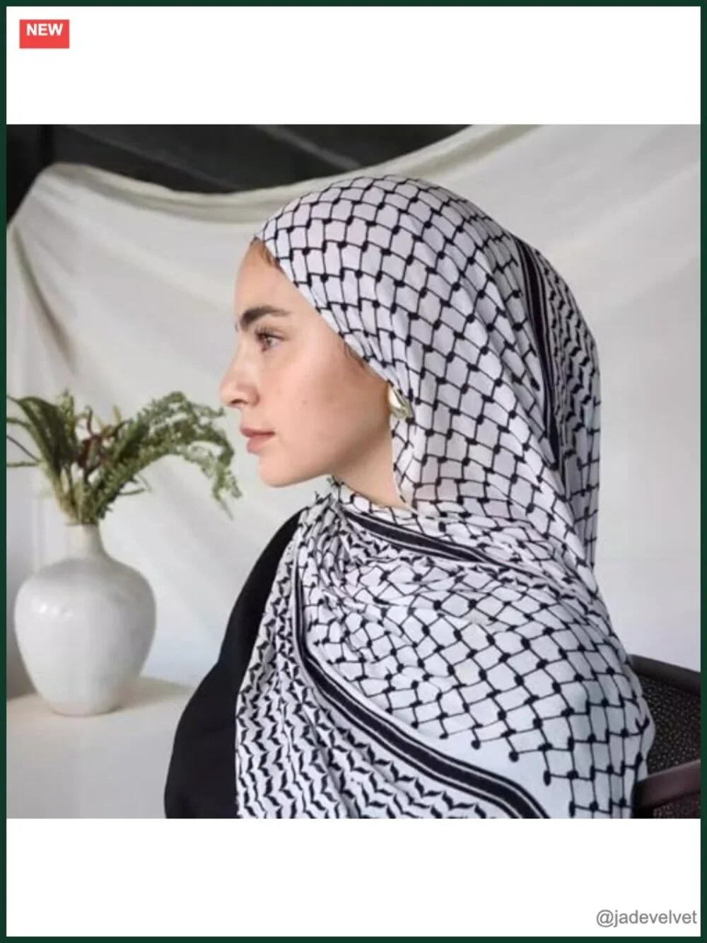 Keffiyeh Scarf Long Chiffon Printed Hijab Muslim Women's Shawl